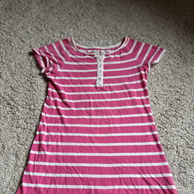 Pyjama In Pink weiss Gestreift 