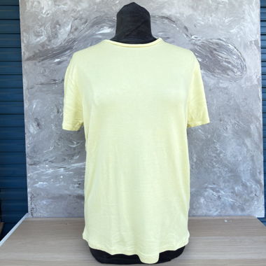 Damen-T-Shirt Zara Pastellgelb Gerippt 
