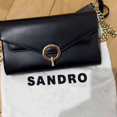 Sandro Kettentasche schwarz aus Leder