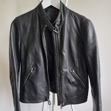 Massimo Dutti Leather Biker Jacket