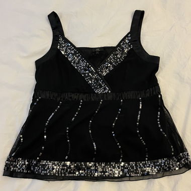 Black Sequin Top L