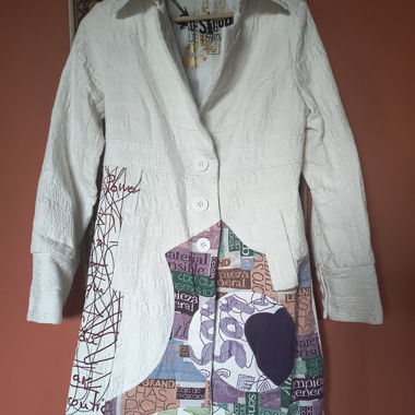 White Printed Long Coat