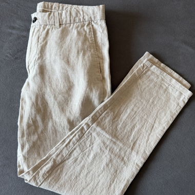 Pantaloni in lino beige MNG