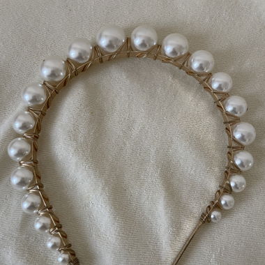 Pearl embellished gold headband