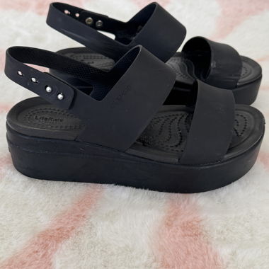 Schwarze Crocs Plateau-Sandalen LiteRide 36 (W5)