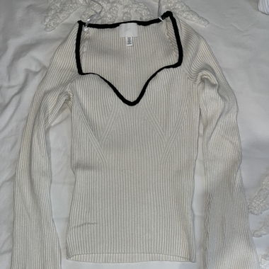 Oberteil H&M weiss schwarz