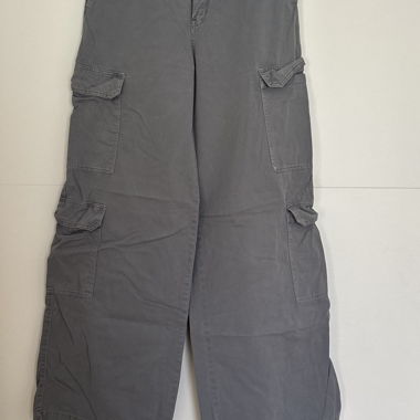 Grey Baggy Cargo Pants