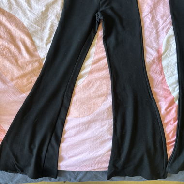 Pantalon évasé noir en jersey