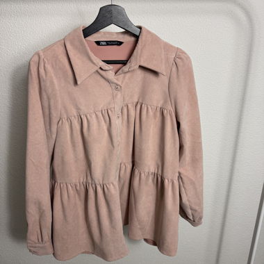 Chemisier en velours côtelé Zara rose M