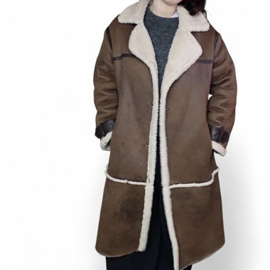 very warm fake leather coat