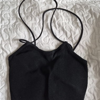 Black top with thin straps