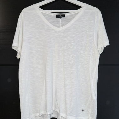T-shirt Monari bianco scollatura a V taglia 40