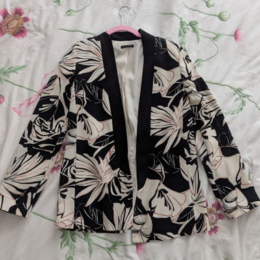 Blazer floral Sisley noir/crème