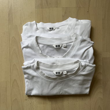 T-shirt bianca Uniqlo U L, 3 pezzi