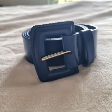 Cintura in pelle Vanzetti blu 85 cm