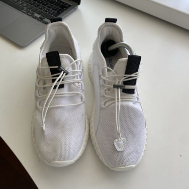 baskets en cuir véritable blanches