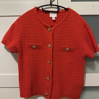 Cardigan in maglia rosso