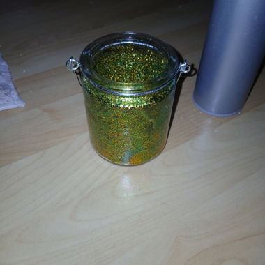Glitter Glass Jar with Lid