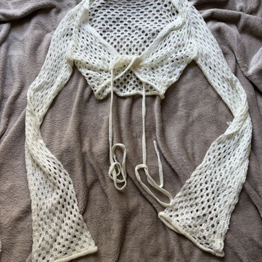 White Mesh Knit Set