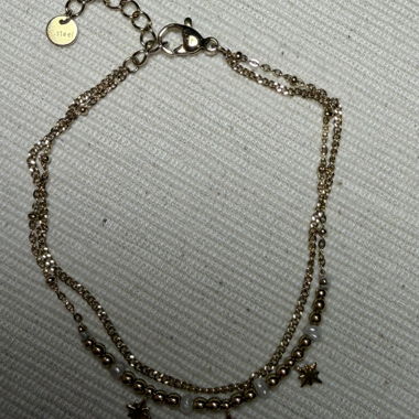 Bracciale in acciaio inox color oro con stelle