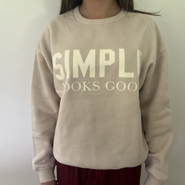Pull beige avec imprimé