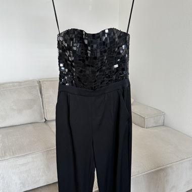 Alice Olivia Jeri Beaded Strapless Jumpsuit XS