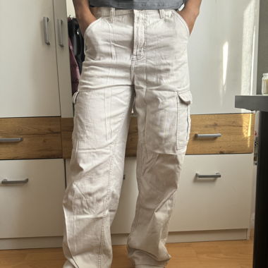 Beige Casual Pants