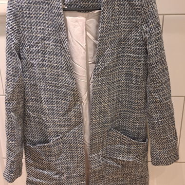 Übergangsmantel/Blazer in blau/weiss/gold