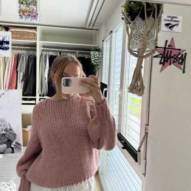 Maglione in maglia rosa