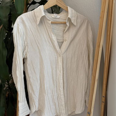 Camicia bianca in cotone goffrato