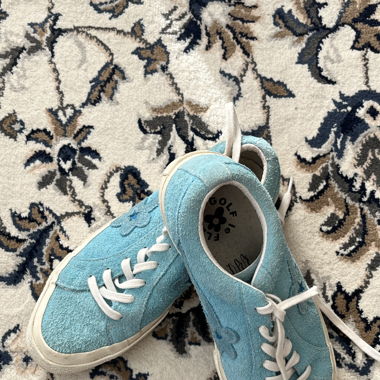 cute turquoise/ white converse gold le fleur