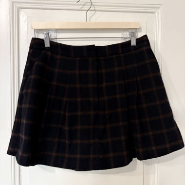 Woll-Mini-Skort mit Karomuster