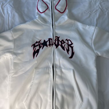 White Zip Hoodie