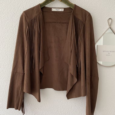 Giacca con frange marrone