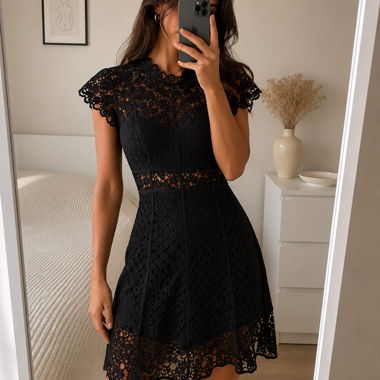 Abito in pizzo nero Sandro