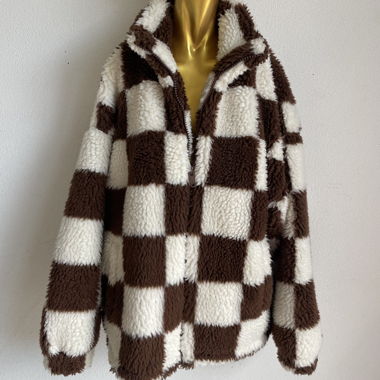 Veste Teddy à carreaux 
