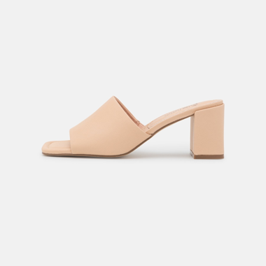 Call it Spring "Nichelle" Block Heel Mules – Beige