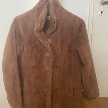 Cappotto teddy in ecopelliccia marrone morbida Nulu New Look taglia 34
