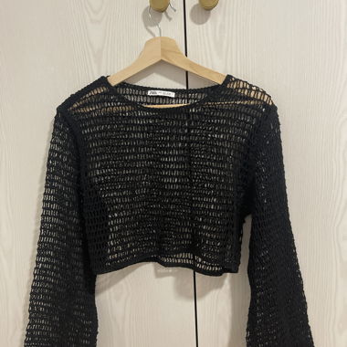 ZARA Black Mesh Sweater