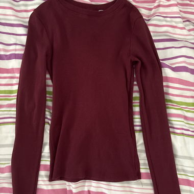 Camicia a maniche lunghe color bordeaux