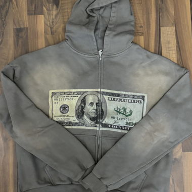DeputyDepartement Dollar-Sign Zip Hoodie - Grey