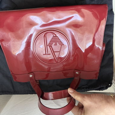Borsa shopping verniciata rossa