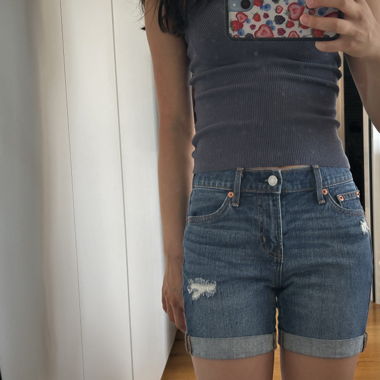 GAP Denim Dark Blue Folded Shorts 