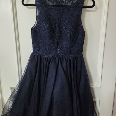 Abito da cocktail in pizzo navy