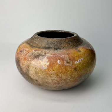 Vintage-Vase ocker irisierend von Gisèle Buthod-Garçon
