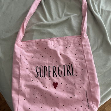 Borsa in tessuto rosa Supergirl
