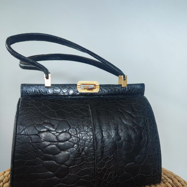 Sac à main vintage style croco