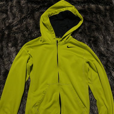 neon nike zip hoodie
