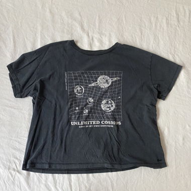 T-shirt Graphique Planétaire Gris