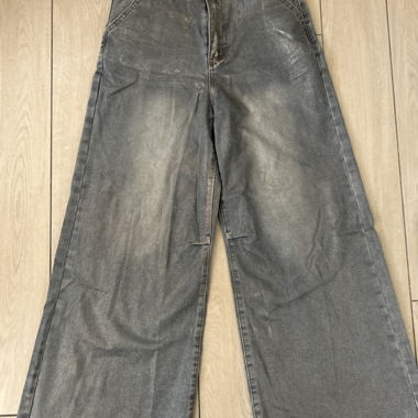 Metallic Wide-Leg Jeans